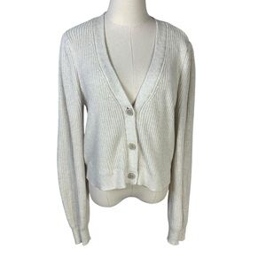 Aerie cropped Large chunky sweater cream
